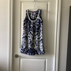 Velvet tie-dye cotton dress